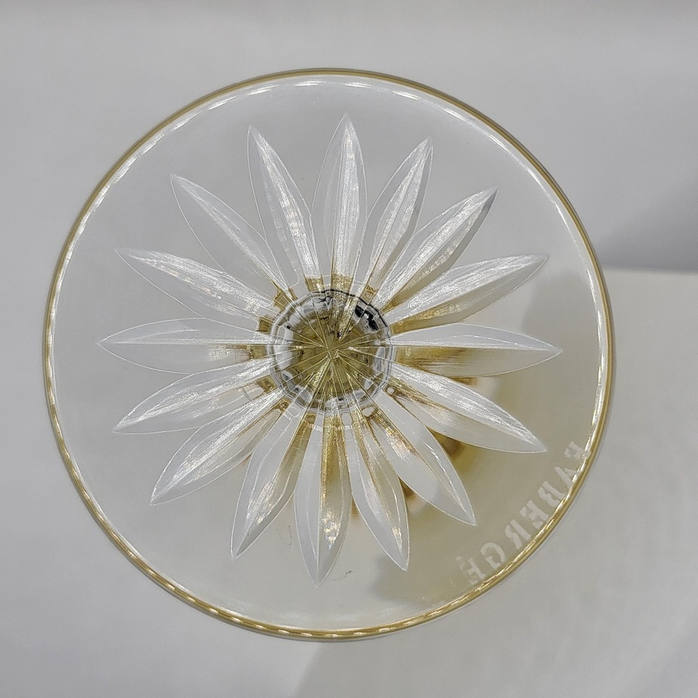 Fabergé Na Zdorovye Yellow Cut to Clear Crystal Cordial Glass Acid Etched - Picture 10 of 10